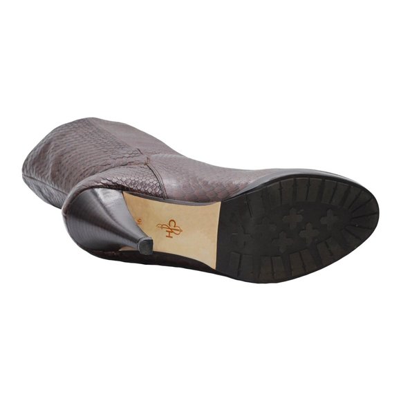 Cole Haan Ankle High Reptile Boots - Brown - Complete Leather - Size 9.5B - Mint - Picture 6 of 7